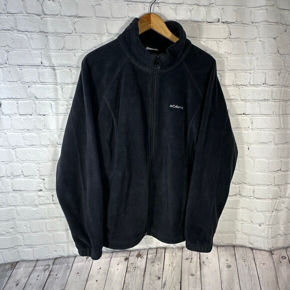 Columbia Fleece Jacket Womens 2X Black Benton Springs Full Zip Plus size - Picture 1 of 9